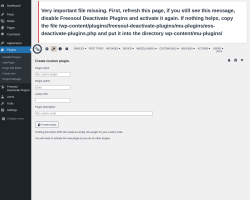 Page screenshot: Plugins  → Create new