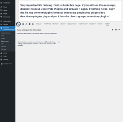 Page screenshot: Freesoul Deactivate Plugins → Experiments