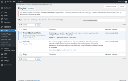 Page screenshot: Plugins ‹ Test site — WordPress