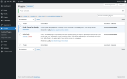 Page screenshot: Plugins &lsaquo; Test site &mdash; WordPress