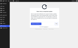 Page screenshot: Freshenup dashboard &lsaquo; Test site &mdash; WordPress