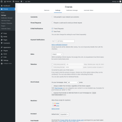 Page screenshot: Friends → Settings