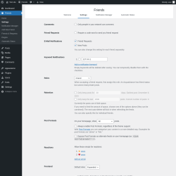 Page screenshot: Friends → Settings