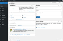 Page screenshot: Dashboard ‹ Test site — WordPress
