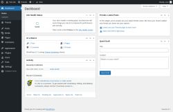 Page screenshot: Dashboard ‹ Test site — WordPress