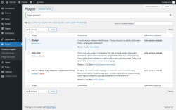 Page screenshot: Plugins ‹ Test site — WordPress