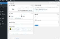 Page screenshot: Dashboard ‹ Test site — WordPress