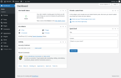 Page screenshot: Dashboard ‹ Test site — WordPress