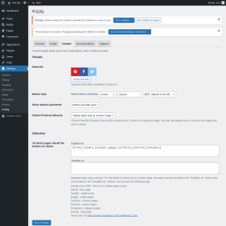 Page screenshot: Settings &rarr; Frizzly &rarr; 
            Content
        