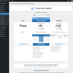 Page screenshot: Front User Submit → Upgrade  ➤