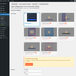 Page screenshot: Front User Submit → Settings → Login & Registration Settings