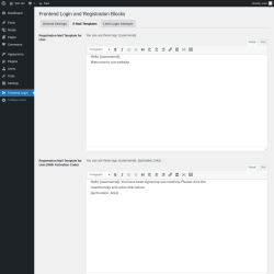 Page screenshot: Frontend Login → 
			E-Mail Templates		