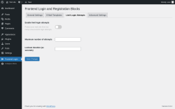 Page screenshot: Frontend Login → 
			Limit Login Attempts		