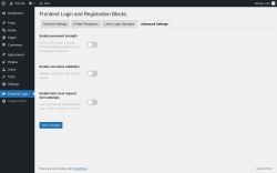 Page screenshot: Frontend Login → 
			Advanced Settings		
