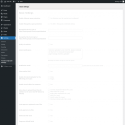 Page screenshot: Settings &rarr; Frontend Uploader Settings