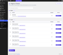 Page screenshot: Frozzer &rarr; Plugins & Themes