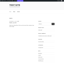 Page screenshot: Test site &ndash; Just another WordPress site