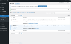 Page screenshot: Plugins ‹ Test site — WordPress