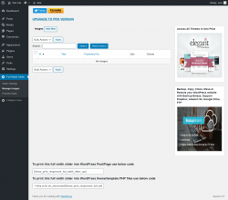 Page screenshot: Full Width Slider &rarr; Manage Images
