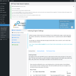 Page screenshot: Fast Total Search → Indexing Engine