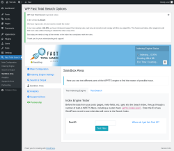 Page screenshot: Fast Total Search → Sandbox Area