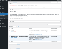 Page screenshot: Plugins ‹ Test site — WordPress