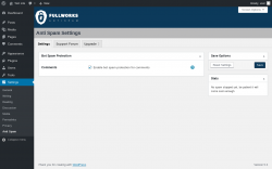 Page screenshot: Settings &rarr; Anti Spam