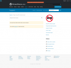 Page screenshot: Settings &rarr; Anti Spam &rarr; Support Forum