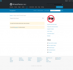 Page screenshot: Settings &rarr; Anti Spam &rarr; Support Forum