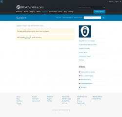 Page screenshot: Settings &rarr; Anti Spam &rarr; Support Forum
