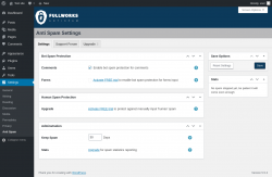 Page screenshot: Settings &rarr; Anti Spam