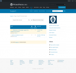 Page screenshot: Settings &rarr; Anti Spam &rarr; Support Forum