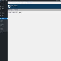 Page screenshot: Settings &rarr; Anti Spam &rarr; Upgrade&nbsp;&nbsp;➤