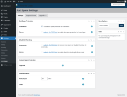 Page screenshot: Settings &rarr; Anti Spam