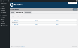 Page screenshot: Settings &rarr; Anti Spam &rarr; Allow / Deny List