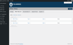 Page screenshot: Settings &rarr; Anti Spam &rarr; Allow / Deny List