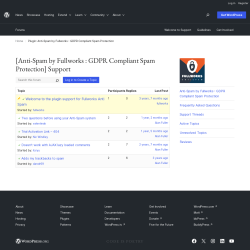 Page screenshot: Settings &rarr; Anti Spam &rarr; Support Forum