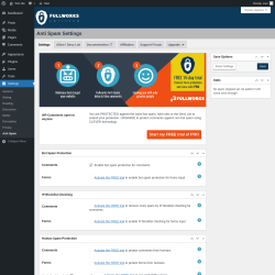 Page screenshot: Settings &rarr; Anti Spam