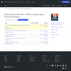 Page screenshot: Settings &rarr; Anti Spam &rarr; Support Forum