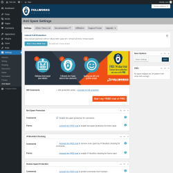 Page screenshot: Settings &rarr; Anti Spam