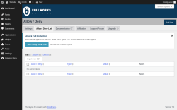 Page screenshot: Settings &rarr; Anti Spam &rarr; Allow / Deny List
