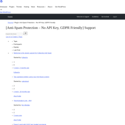 Page screenshot: Settings &rarr; Anti Spam &rarr; Support Forum