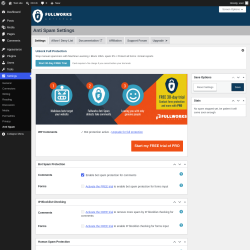 Page screenshot: Settings &rarr; Anti Spam