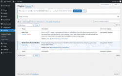 Page screenshot: Plugins ‹ Test site — WordPress