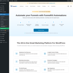 Page screenshot: FunnelKit → Automations NEW!