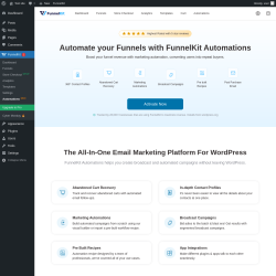 Page screenshot: FunnelKit  → Automations NEW!