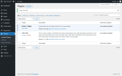 Page screenshot: Plugins &lsaquo; Test site &mdash; WordPress