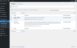 Page screenshot: Plugins &lsaquo; Test site &mdash; WordPress