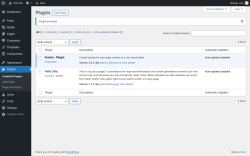 Page screenshot: Plugins &lsaquo; Test site &mdash; WordPress