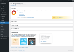 Page screenshot: Settings &rarr; Google Analytics